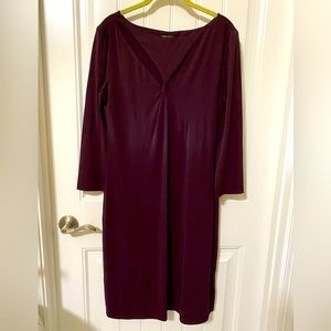 Deep purple knit dress with front open detailing. Size large